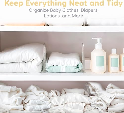 Miniatura 4 de Organizadores de armario de bebé, 4 divisores de ropa de bebé de acrílico transparente para armario con diseños de osos, lunas, estrellas, nube y