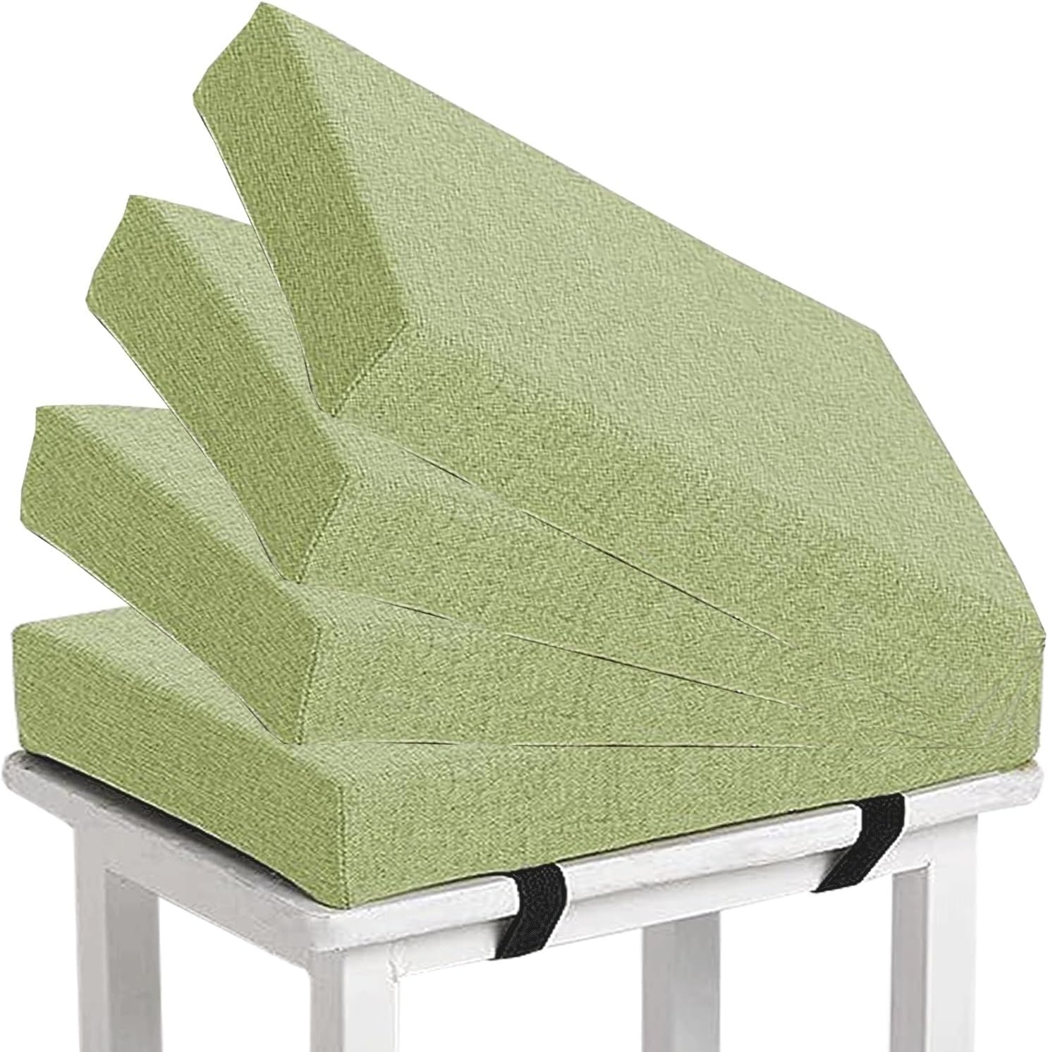 Stool Cushion with Ties Square/Rectangular Memory Foam Seat Pads 3/5/8cm Thick Dining Chairs Cushion with Removable Cover for Garden Kitchen Bistro Patio Office Chairs(6#,4pcs 12x15x2)