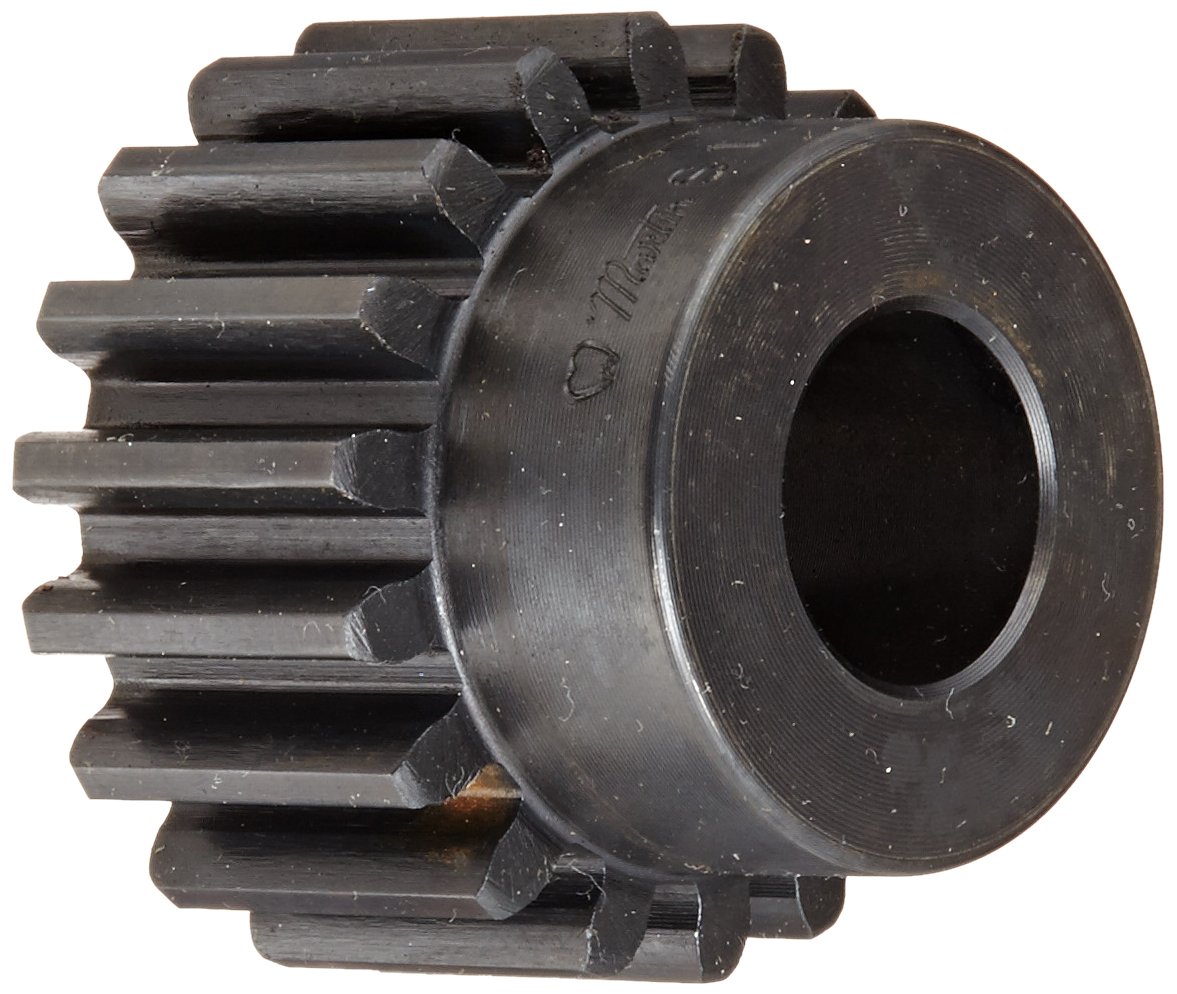 Martin S1018 Spur Gear, 14.5° Pressure Angle, High Carbon Steel, Inch, 10 Pitch, 3/4" Bore, 2" OD, 1.000" Face Width, 18 Teeth