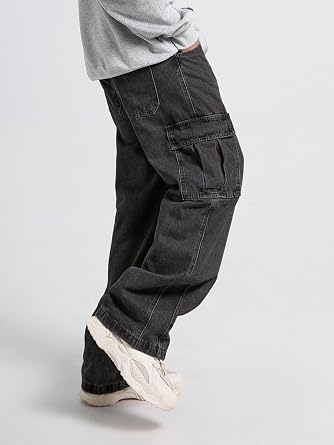 JNCO Men's Cargo Baggy Jeans - Y2K Hip Hop Grunge Loose Fit Streetwear