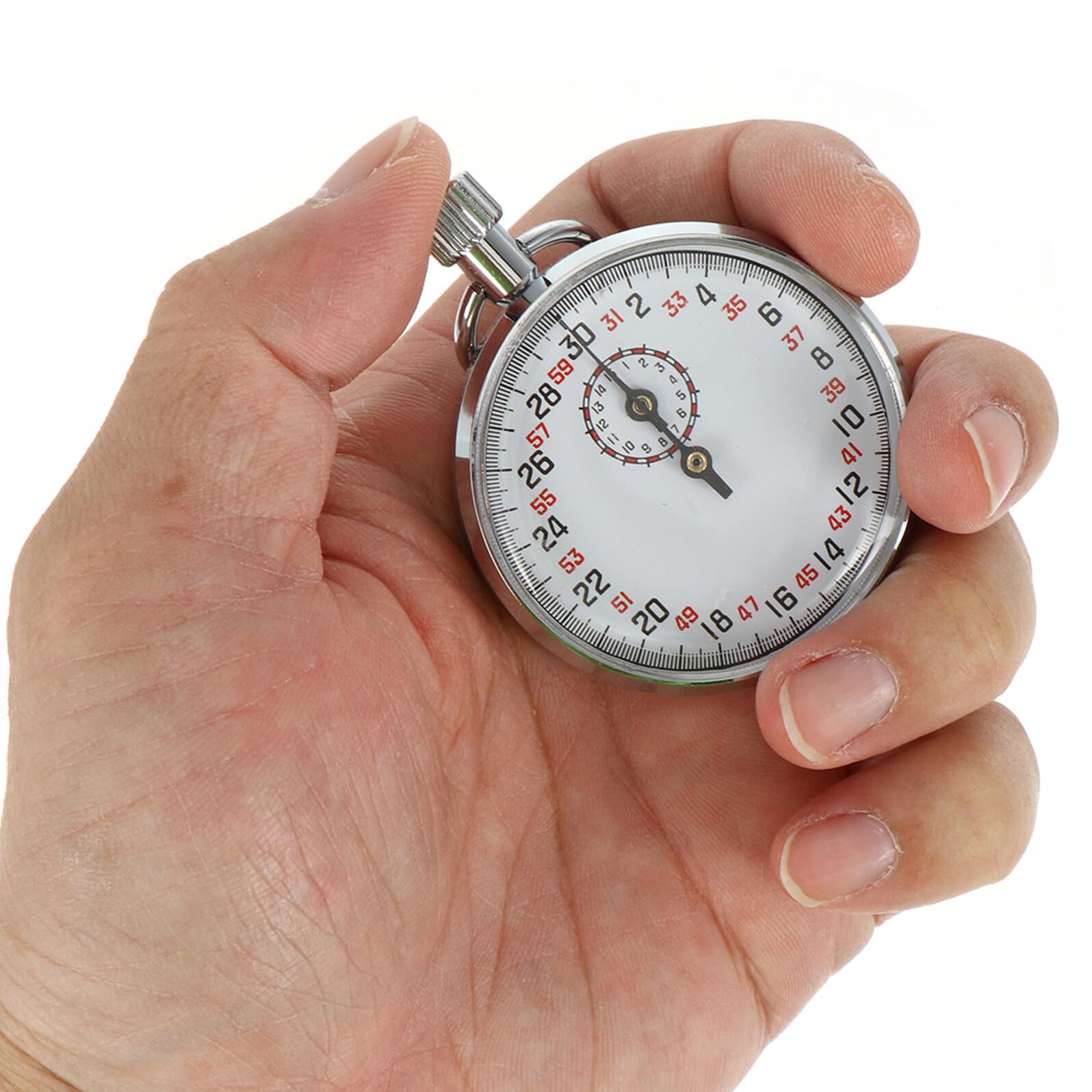 Mechanische Stoppuhr 60s aus Metall für Physik und Experimente | Unterricht und Messungen, Tragbar für Outdoor Aktivitäten und Labor, Einfache Bedienung