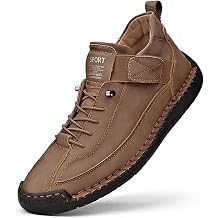 Women's Orthopedic Sneakers Hand-Stitched Arch Support Shoes Lace-Up Flat Elastic Strap Lightweight Leather Wide Toe Box Breathable Hiking Loafer