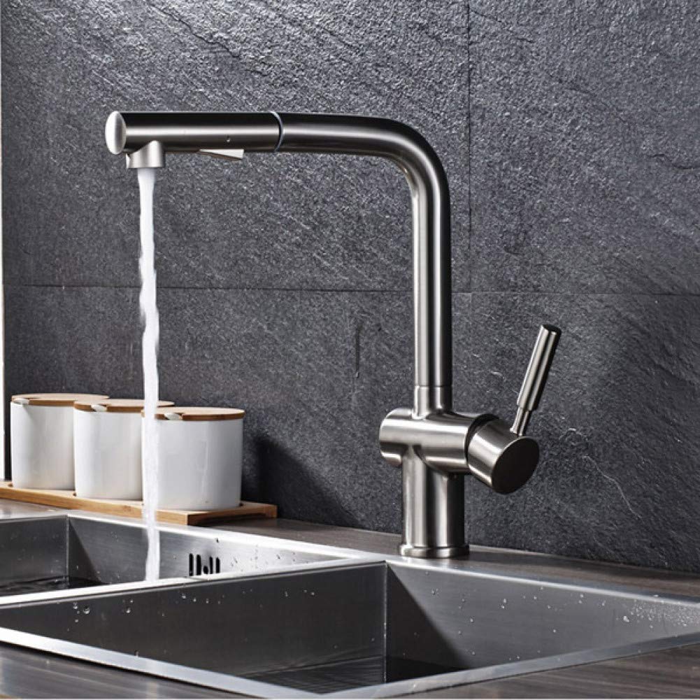 Zqfhsx Brushed Nickel Kitchen Sink Faucet Single Hole Bathroom 2 Function Modes