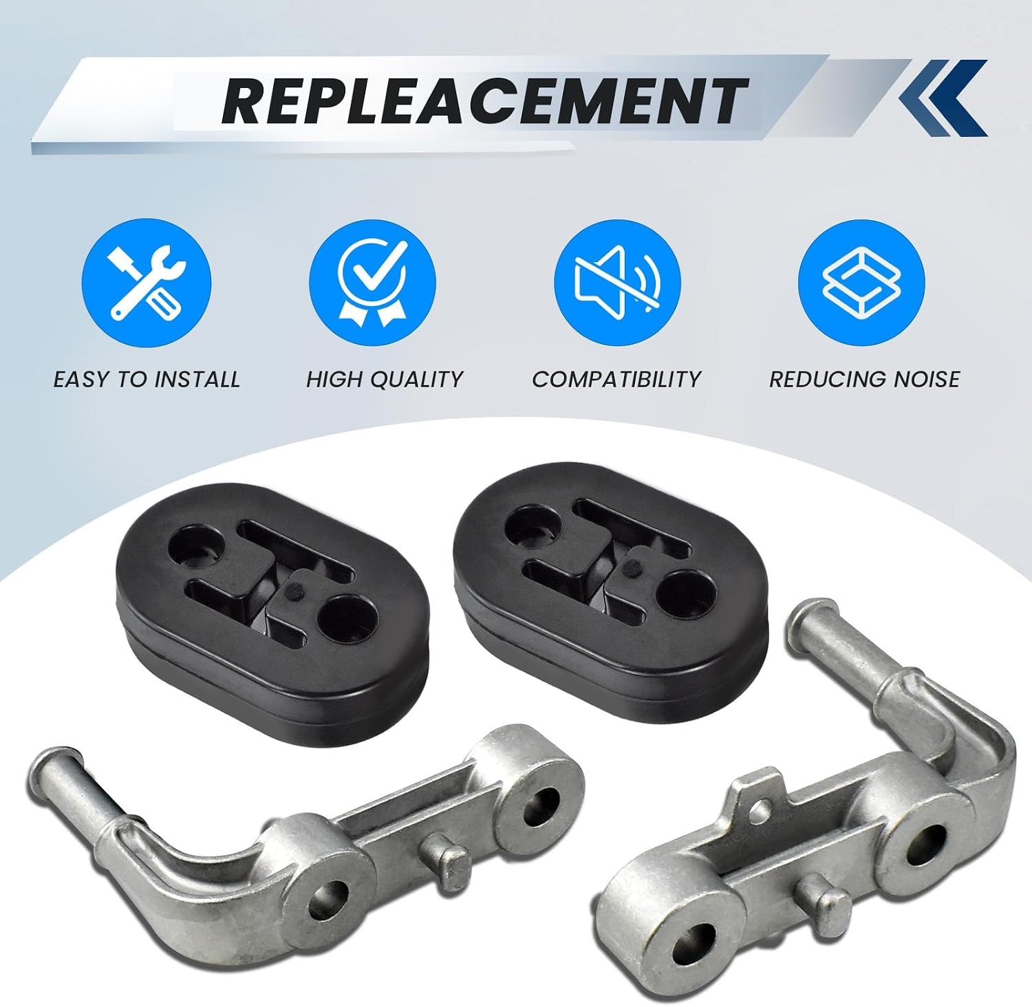 68275662AB Exhaust Bracket Muffler Support Rubber Isolator Hanger Assembly Rear Left 1500 3.0L 5.7L 6.2L 2019-2025（2Pcs）