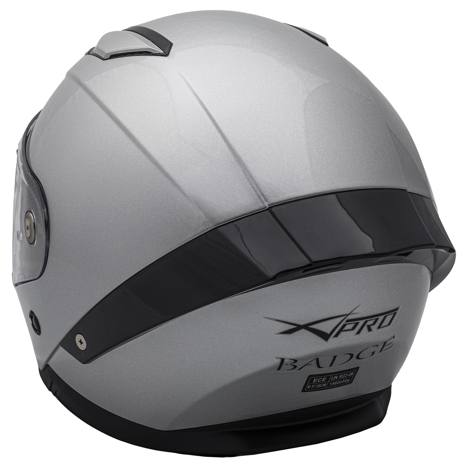 A-Pro Casco Integrale Moto Scooter Visierino Anti Graffio Touring Argento XS