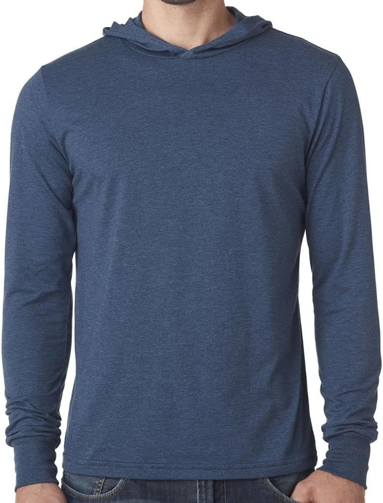 Yoga Clothing For You Mens Lightweight Long Sleeve Hoodie Tee Shirt, XL Heather Navy