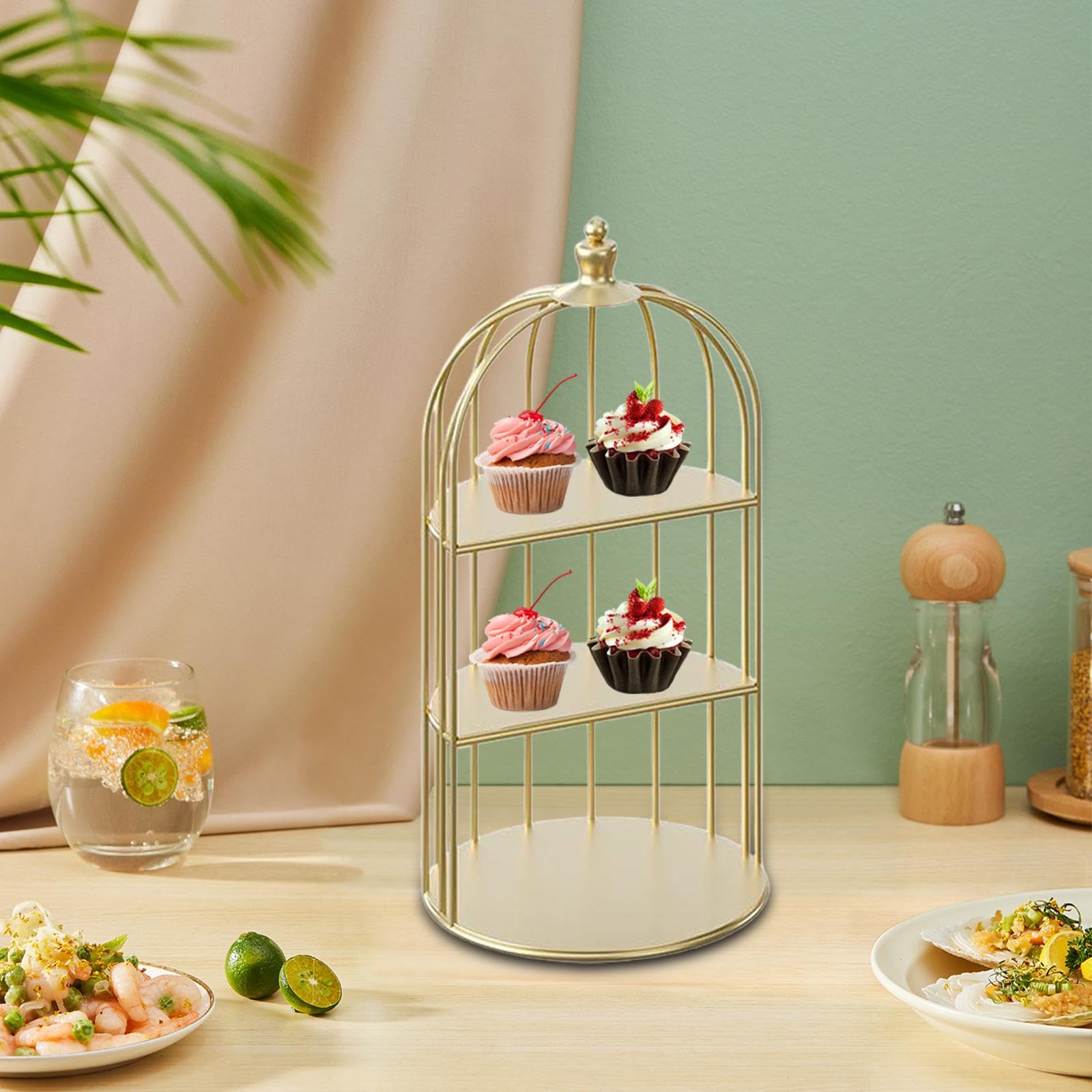 HOMEd - Soporte para tartas, plato de postres y frutas, bandeja para servir boda, expositor de pastelería para centro de mesa
