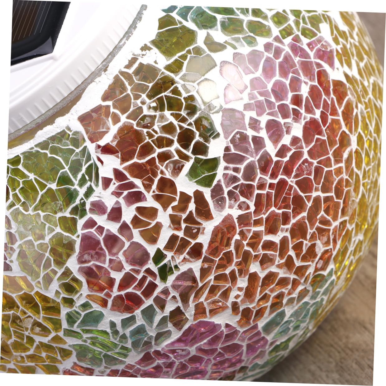 CRAFTHROU Lampada Solare da Tavolo in Vetro, Sfera Led, 2 Modalità | Cambiamento Colore, Spegnimento Automatico alla Luce del Giorno, Uso Esterno e Casa, Tema Natale