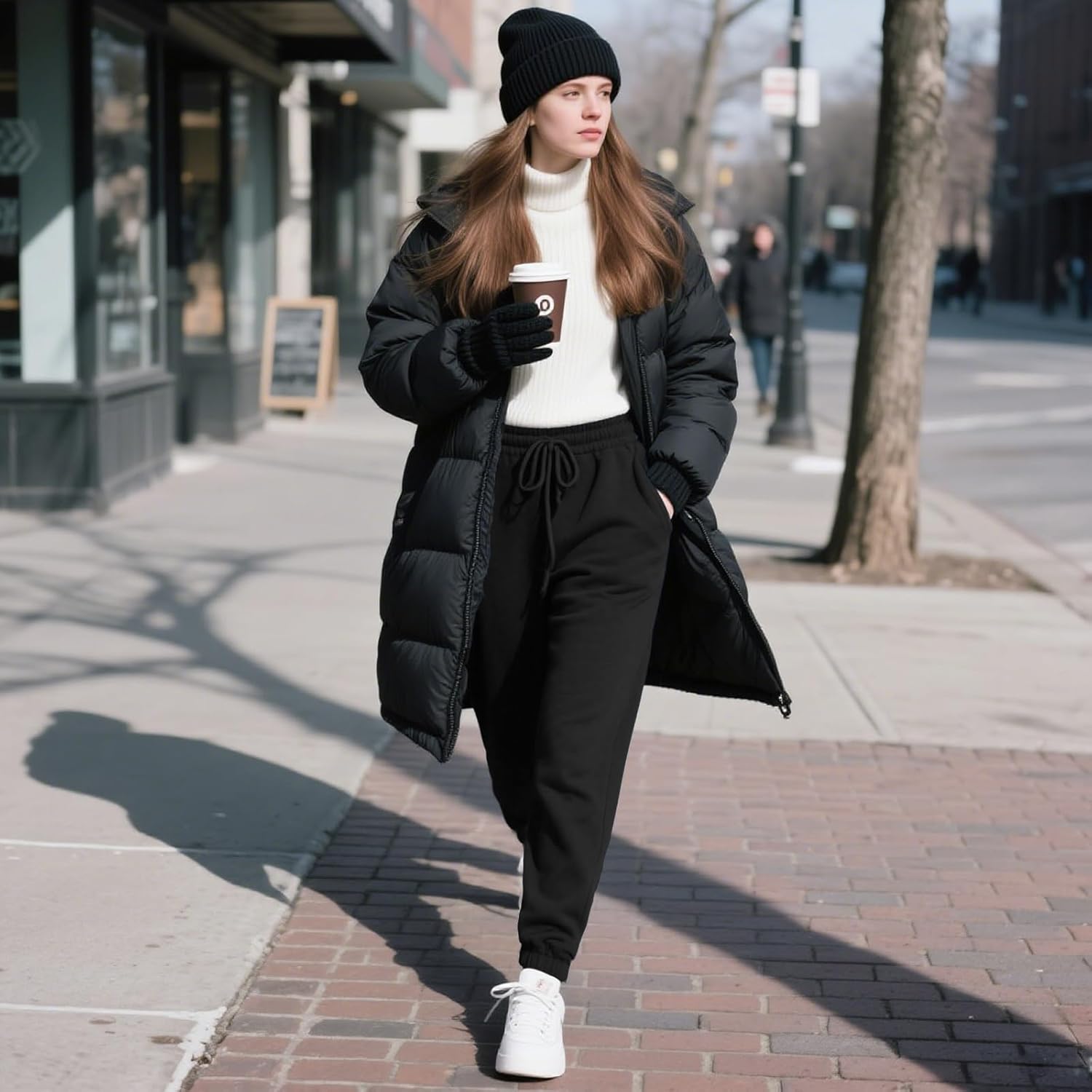 NEW YOUNG 3 Pack Fleece Lined Sweatpants for Women-Womens Joggers Pants with Pockets Workout Yoga Pants - Image 2