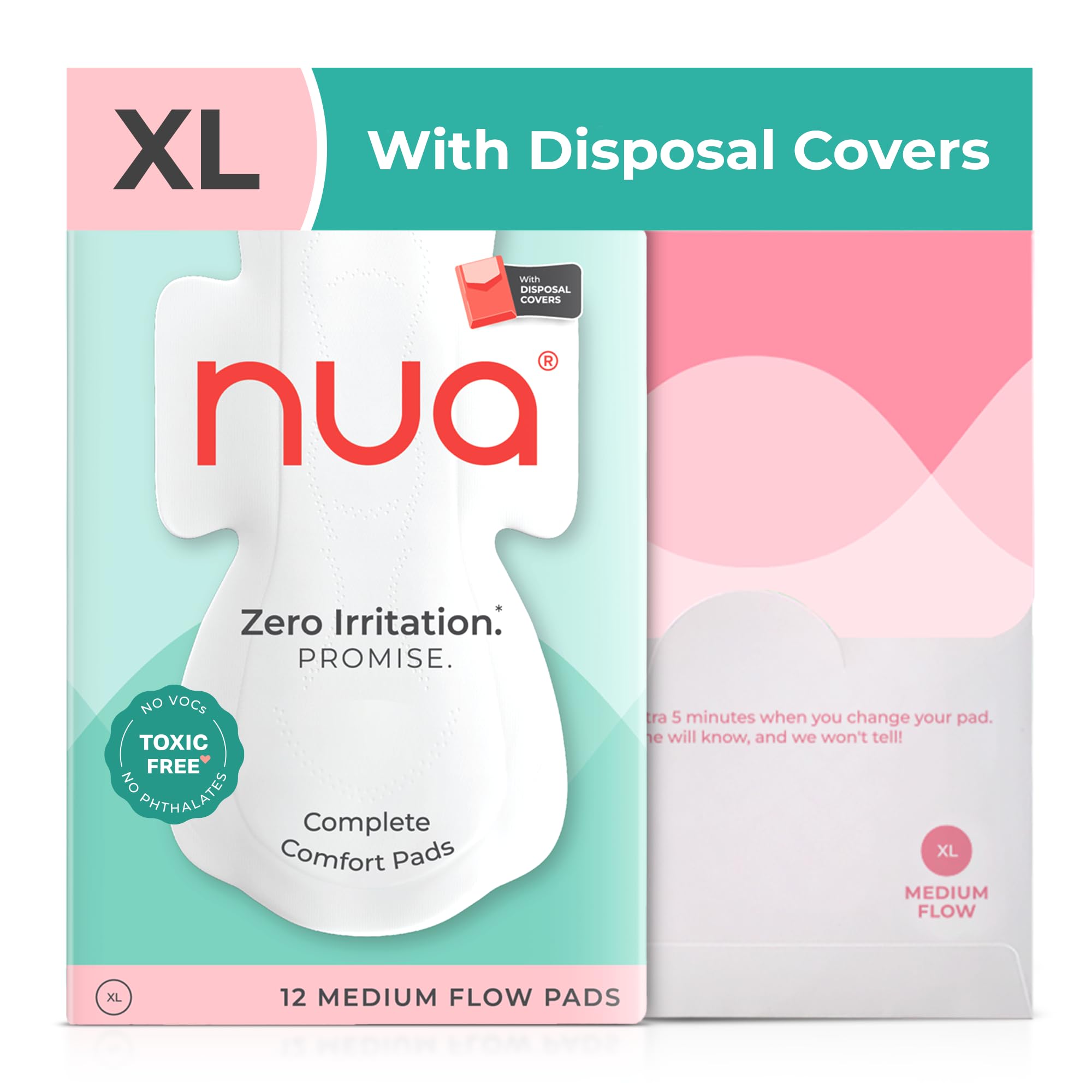 Nua Complete Comfort Sanitary Pads - Designed for Sensitive Skin | Pack of 12 pads for Medium flow, with Disposal covers | Zero Irritation | Comfortable All-Day Protection | Ultra-Thin | Super Absorbent | No rashes | 50% Wider Back | 100% Toxic-Free, Dermatologically Tested-image-29