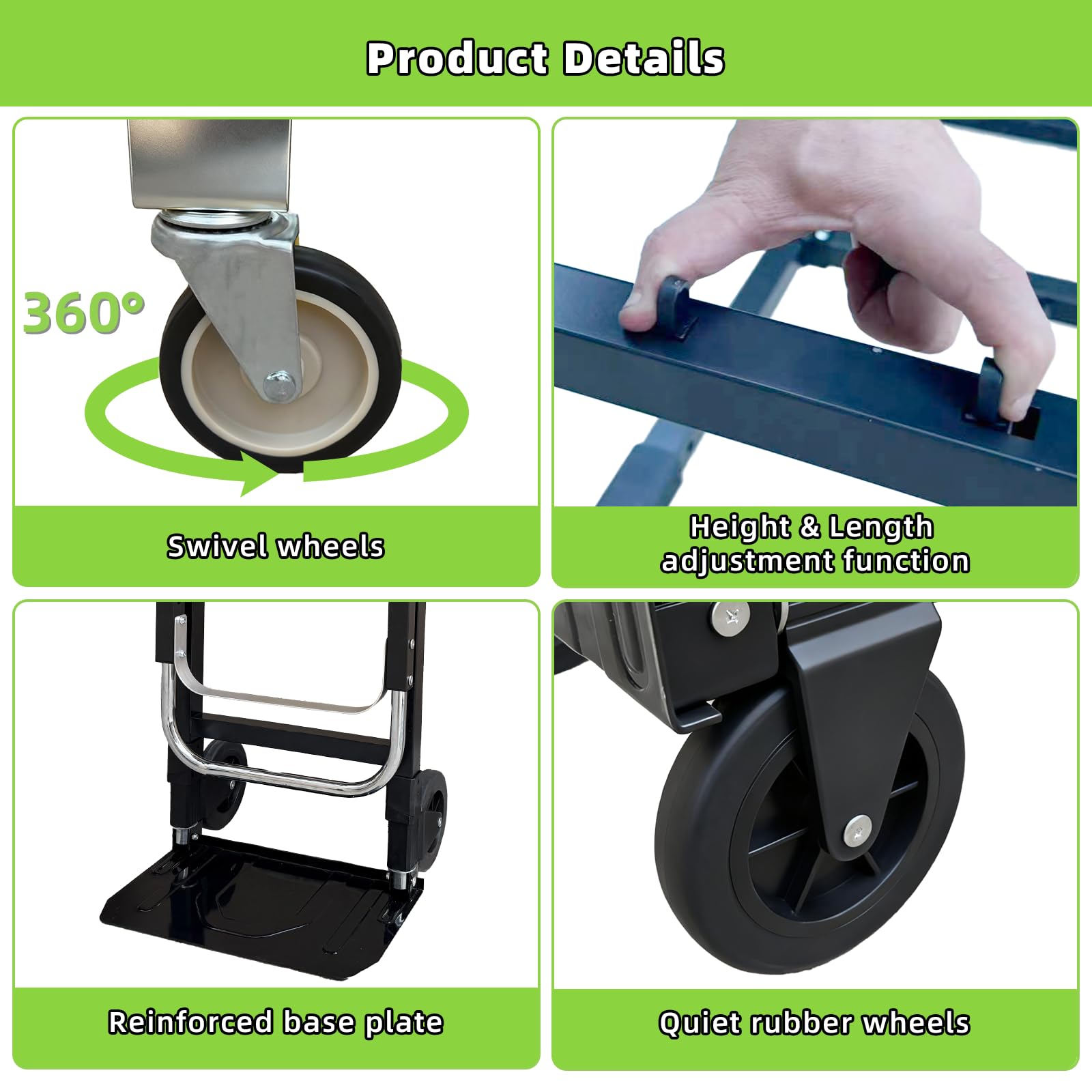 3-in-1 Folding Hand Truck - 600Lbs Capacity -5