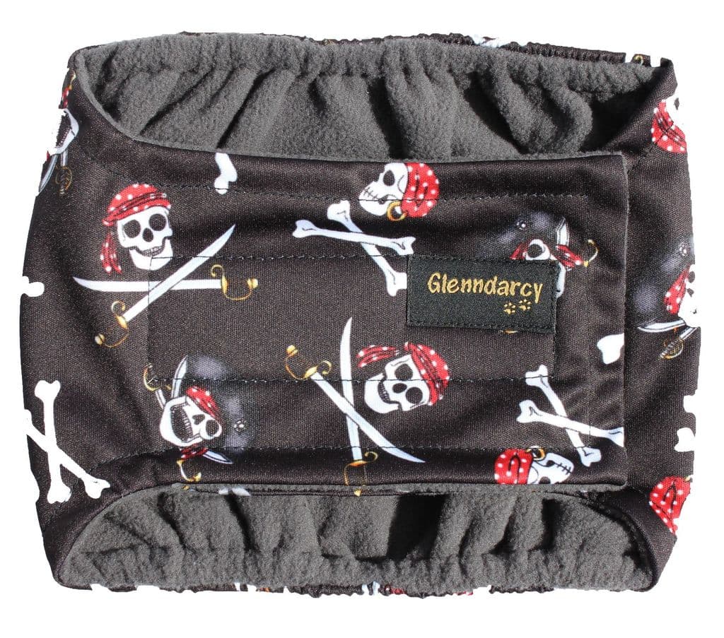 Glenndarcy Male Dog Belly Band - Urine Incontinence (Medium Band and 2 Washable Pads, Pirates)