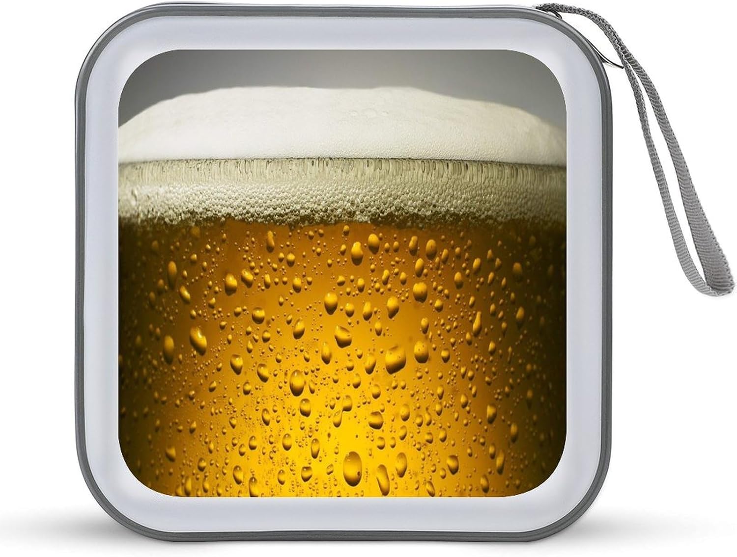 Beer Wallpaper CD Case Holder 40 Capacity DVD Case Wallet Portable Hard Plastic Disc Cases Storage Binder Large Storage Disc Wallet Bag with Zippers for Car Home Office Travel