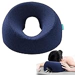 xiaomubiao Face Down Pillows for Massage Table, Massage Headrest for Bed, Face Pillow for Stomach Sleeping, BBL Pillow After Surgery Post Eye Surgery & Vitrectomy Recovery, Removable Cover Navy Blue