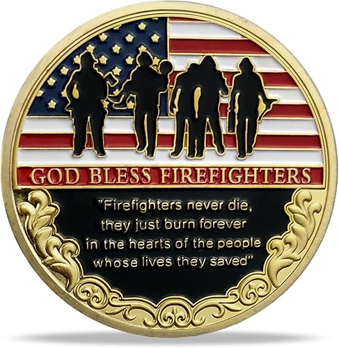 Miniatura 10 de Moneda de desafío de bomberos de 5 piezas gracias por tu servicio