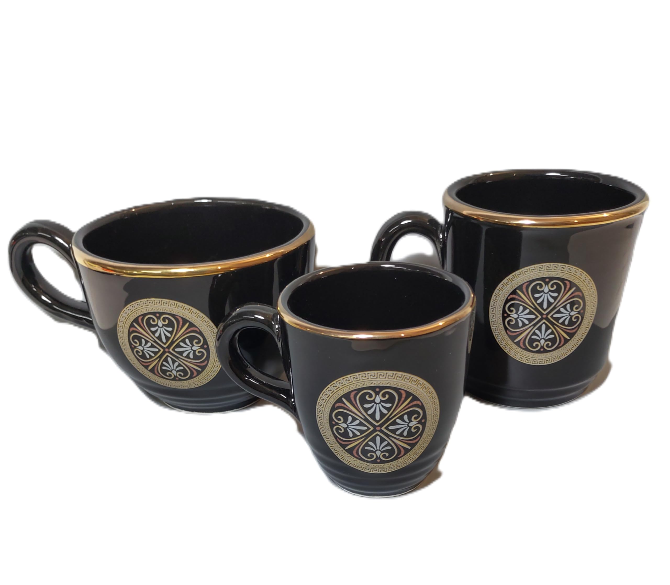 Set tazza di 3 colore nero Medusa serpente testa tema