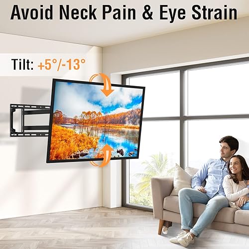 Miniatura 4 de ELIVED Soporte de TV de extensión larga para la mayoría de televisores de 37 a 75 pulgadas, soporte de pared de movimiento completo con brazo largo