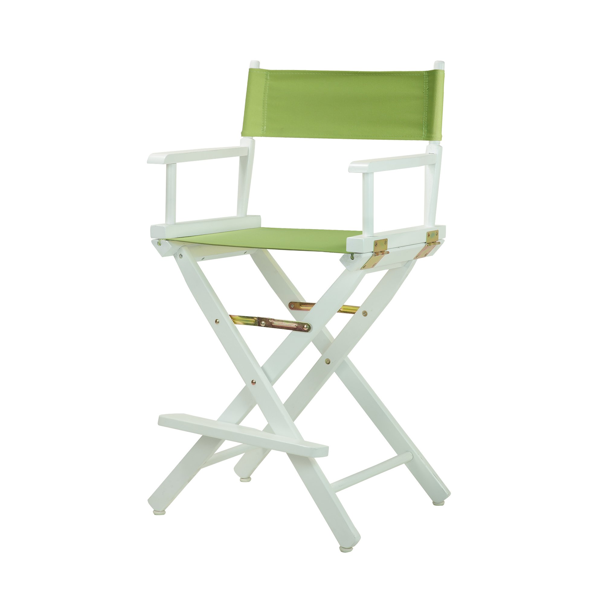 24" Director's Chair White Frame-Lime Green Canvas