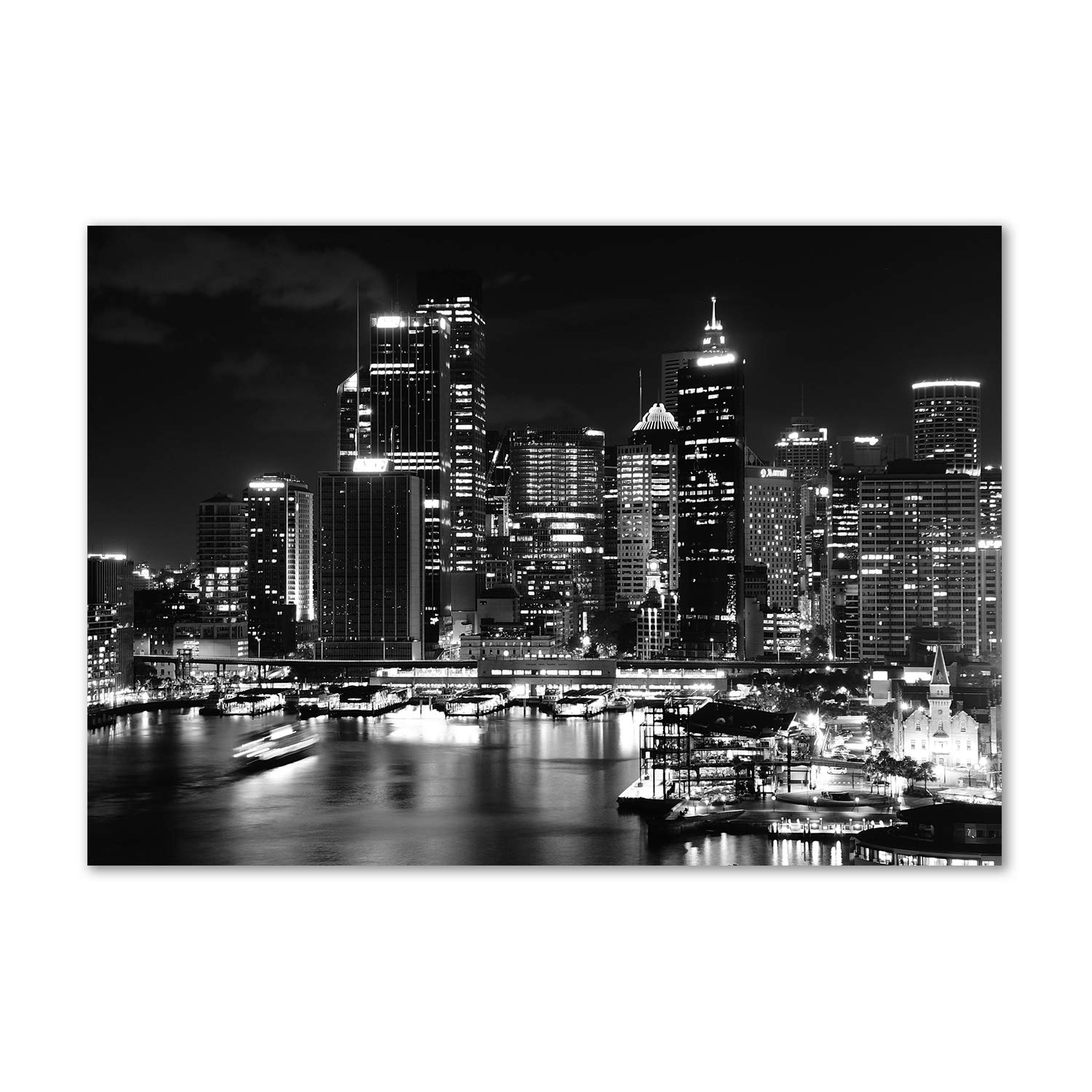 Mural acrylic glass picture Sydney de noche un design premium en verre plastique
