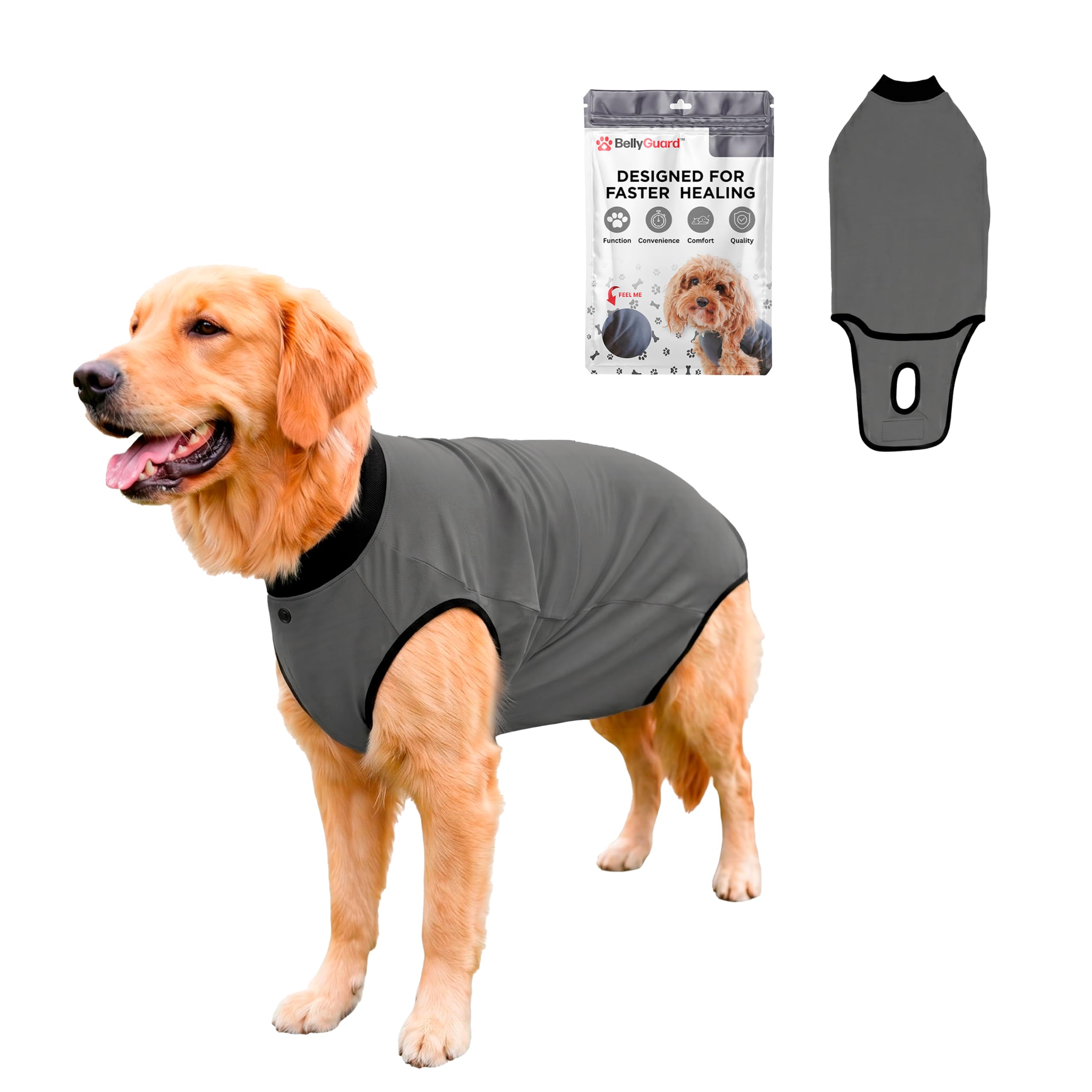 BellyGuard Dog Surgery Recovery Suit, Male Female After Spay Neuter Onesie