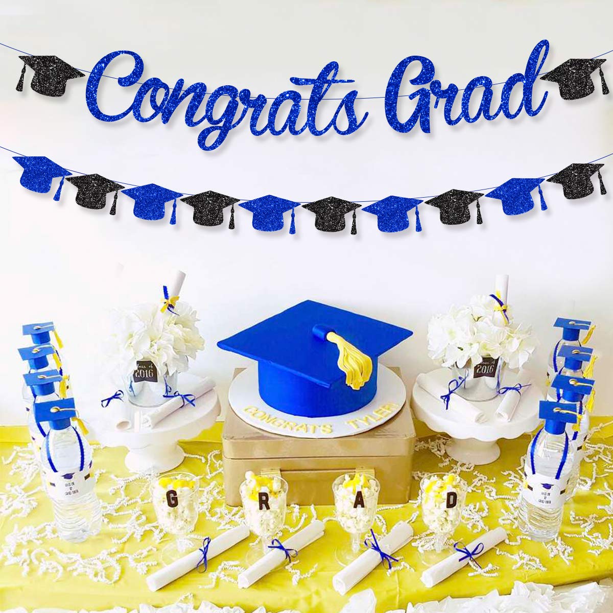 Decorazione Laurea 2022: Striscione E Ghirlanda Glitter Viola E Nero Per Festa Diplomi | Perfetto Per Scuola E Università
