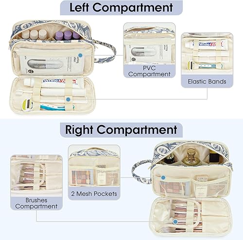 Miniatura 2 de Narwey Neceser de viaje para hombres y mujeres, kit Dopp de viaje, bolsa de afeitar resistente al agua para accesorios de aseo personal, Hoja Azul