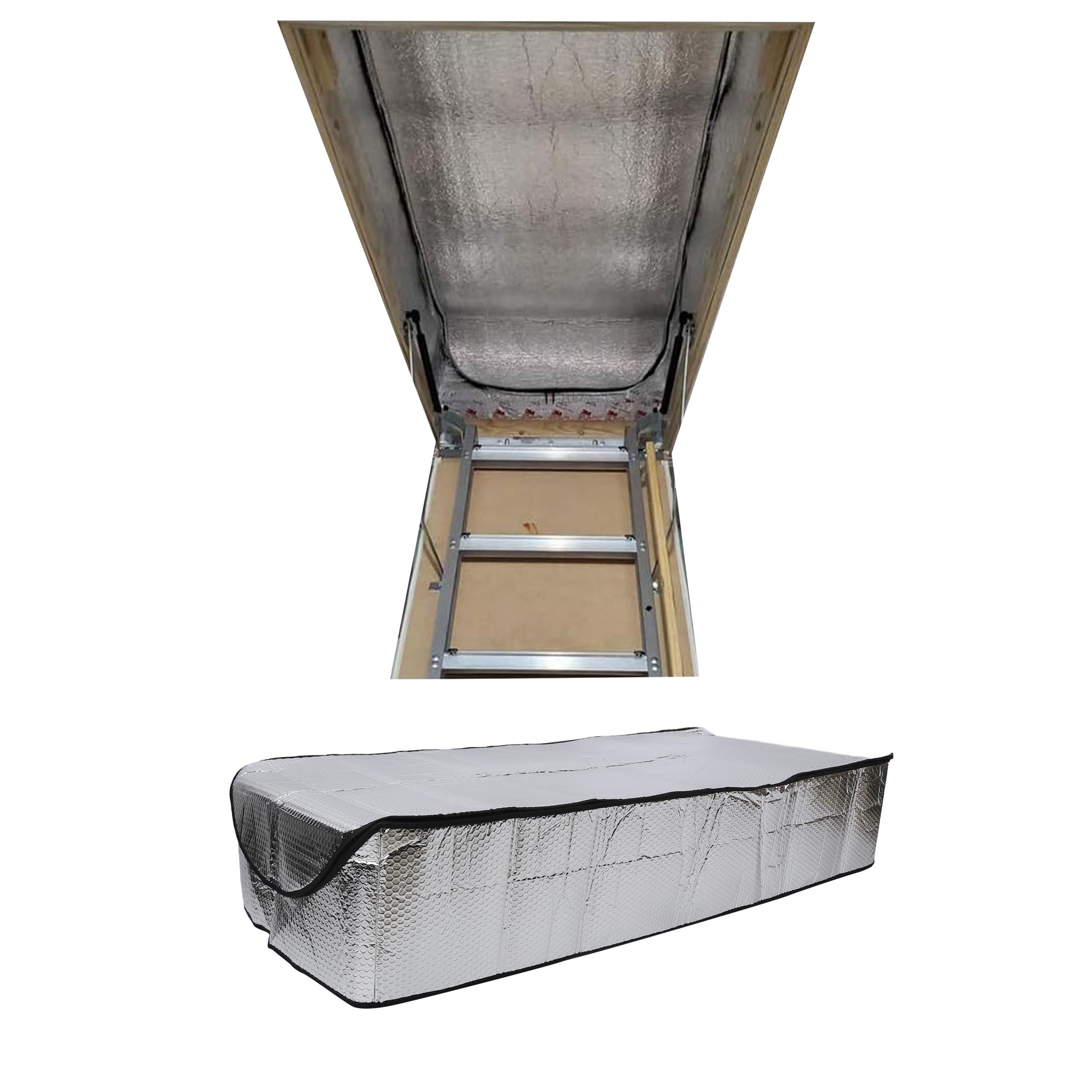 Attic Stairway Insulation Cover 26X55X11,Attic Door Insulation Cover,Attic Insulation,Window Insulation Kit,Fireproof Attic Tent Ladder Insulation Cover Kit