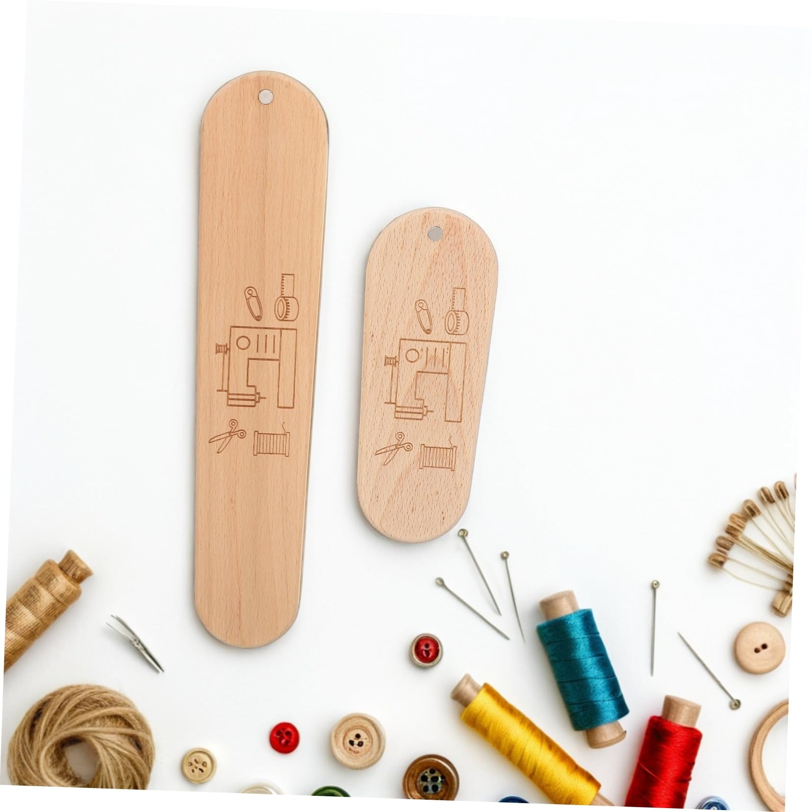 2pezzi Clapper Legno Per Cucito e Stiratura Con Scala Strumenti Per Quilting e Pressatura Tessuti Pratico e Resistente Per Cucitrici e Appassionati Di Patchwork