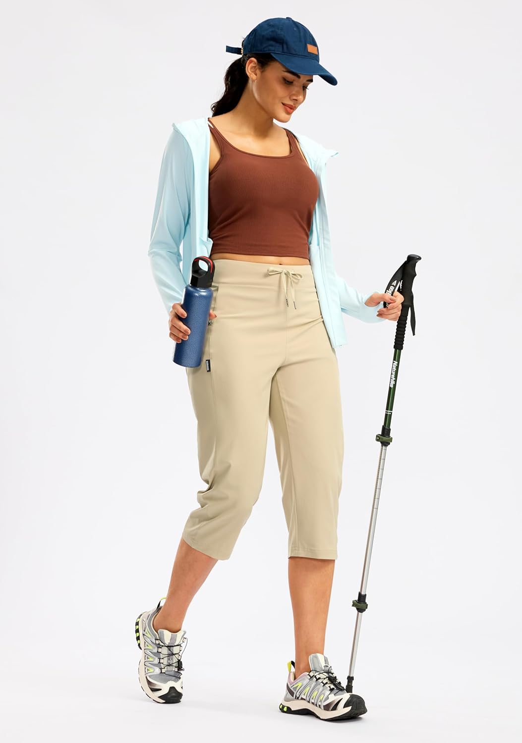 G GRADUAL Women's Capri Pants with 3 Zipper Pockets Lightweight Quick Dry Hiking Travel Capris Pants for Women Casual Summer - Image 7