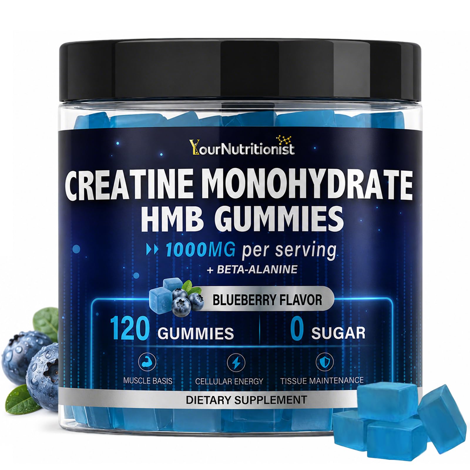 Creatine & HMB Gummies, 1000mg Creatine Monohydrate, Muscle Support