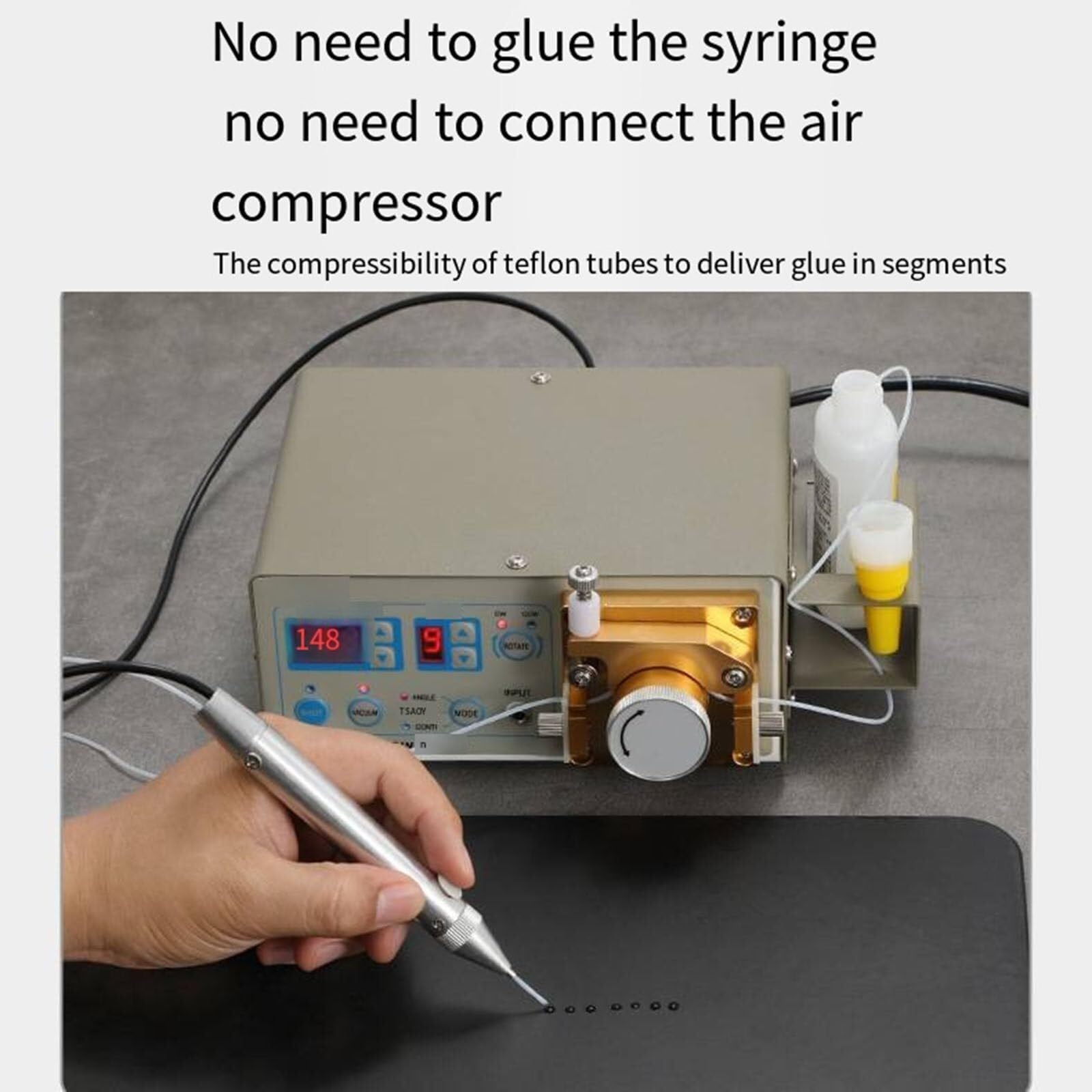 Dispositivo dispensador peristáltico, controlador automático de pasta de soldadura, herramienta manual original para dispensación precisa en varias aplicaciones