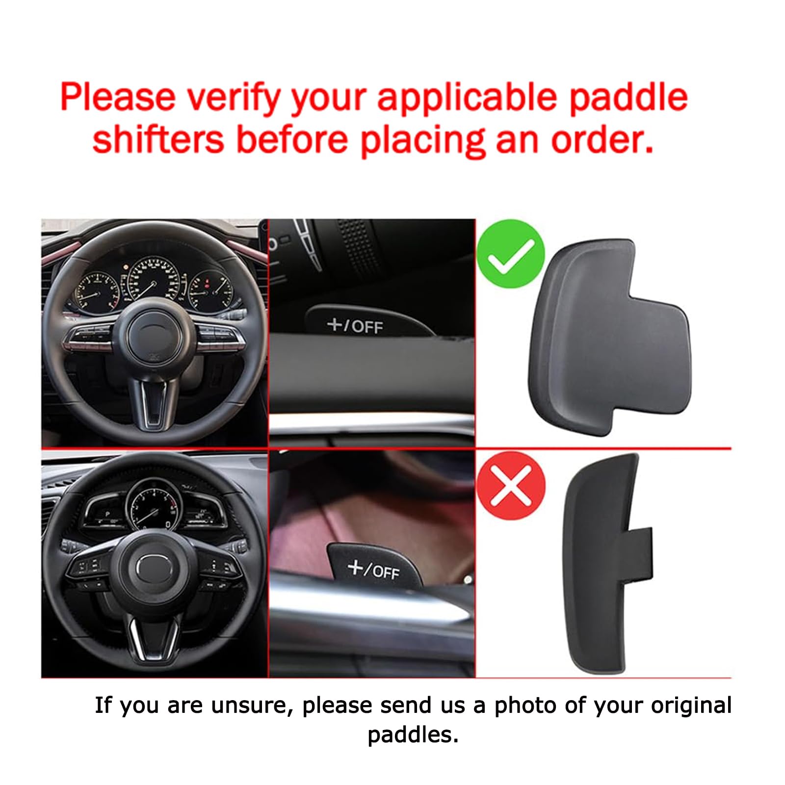 ontto ABS Przedłużenie dźwigni zmiany biegów kierownicy samochodu pasuje do Mazda 3 Axela CX-30 CX50 CX-60 CX-90 MX-30 2020-2024 Paddleshift Cover Extension Attachments Carbon Fiber Black