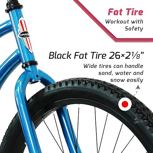 Miniatura 4 de Tracer ACE - Bicicleta crucero de playa de una sola velocidad de 26 pulgadas con freno de posavasos para hombres y mujeres, varios colores