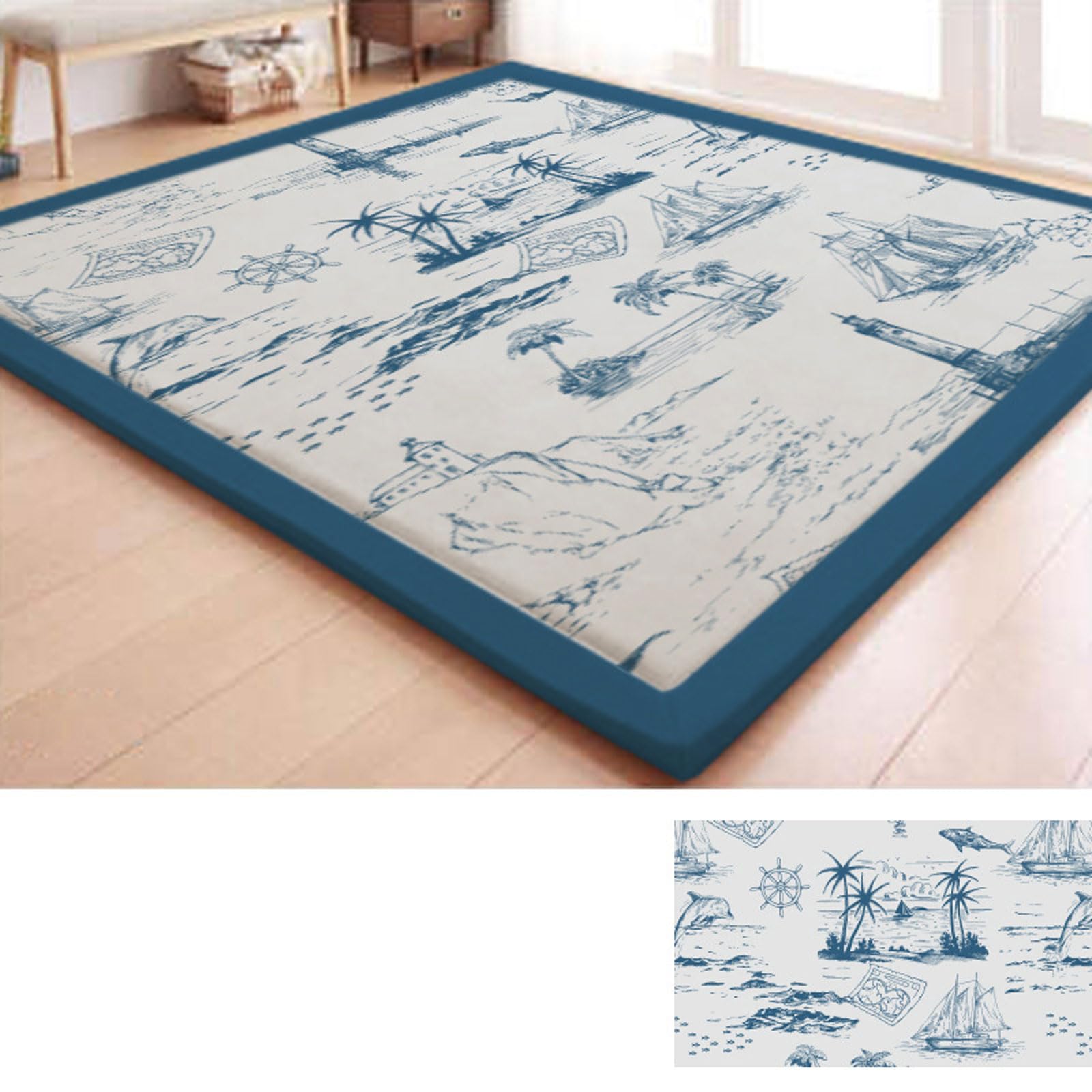 TYYUETY Tatami Mat Crawling Kids Playroom & Bedroom Padded Memory Foam Rug, Large Play Mat Carpet
