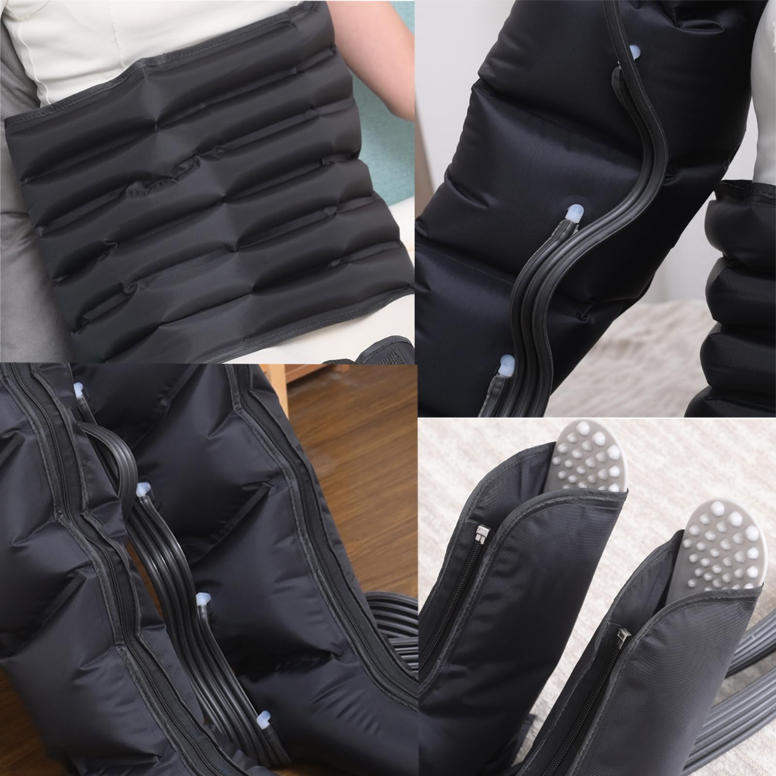 Botas de Presoterapia con Compresión para Piernas en Casa | Cubre Muslos, Pantorrillas y Pies, Ideal para Deportistas, Corredores y Personas Activas tras el Ejercicio