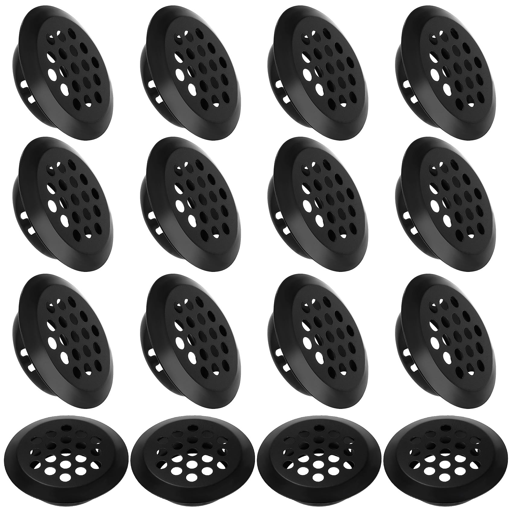 Joez Wonderful Black Air Vents Round Soffit Vents 30pcs, 25mm Round Vent Covers Stainless Steel Mesh Hole Circular Soffit Vent for Kitchen Bathroom