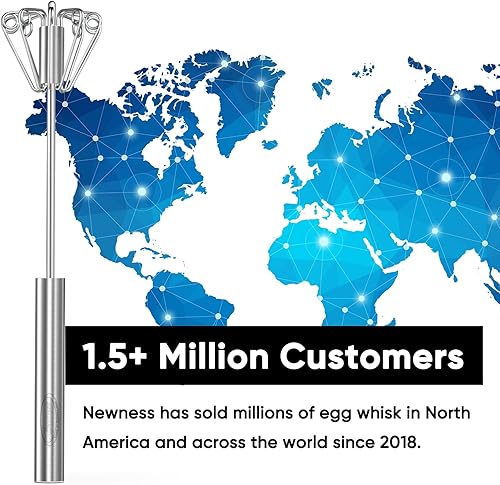 Miniatura 7 de Newness Batidor de huevo batidora de mano de acero inoxidable para el hogar herramienta versátil para batidor de huevos espumador de leche agitador