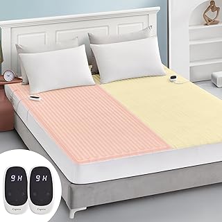 Heated Mattress Pad King Size Electric Mattress Dual Controller Bed Warmer 9 Heat Settings, 1-12 Hours Auto Off,Memory Function Deep Pocket, Fast Heating, Machine Washable King 78" * 80"