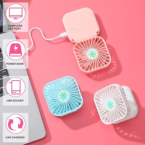 Miniatura 5 de 8 ventiladores de collar a granel, mini ventilador portátil, batería recargable por USB, ventilador circulatorio de aire de 3 velocidades, pequeño