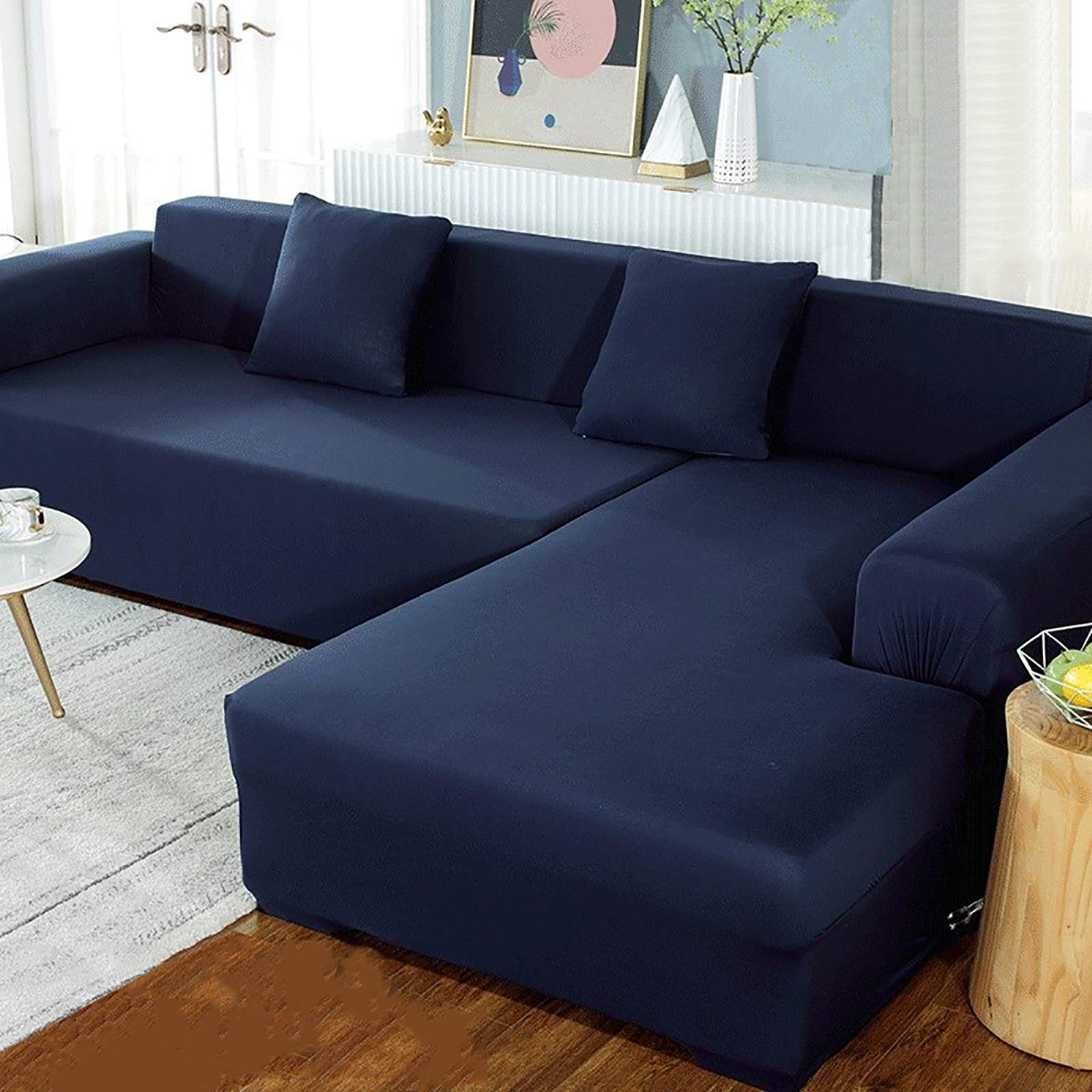 Housse de canapé d'angle en L pour protéger un grand salon