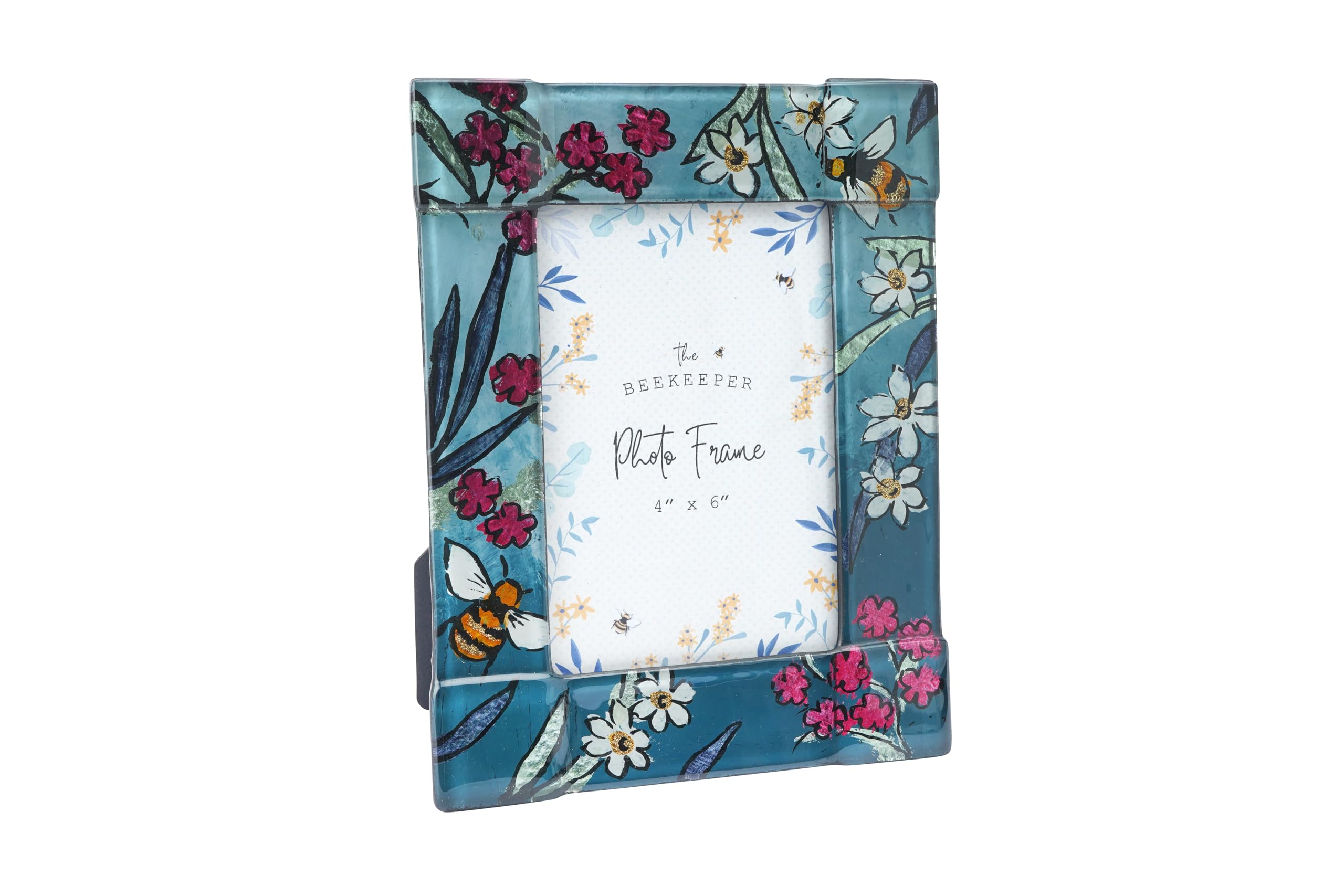CGB Giftware | The Beekeeper Glass 6x4 Photo Frame in Gift Box | Homeware | The Beekeeper | Picture Frame | Bee | Floral | Gift Boxed | GB07303