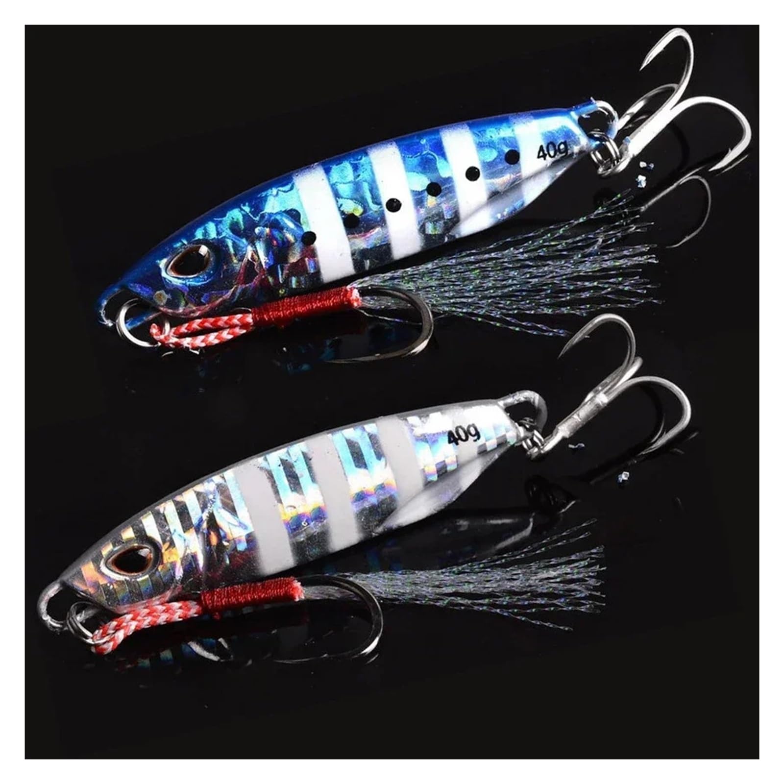 INEOUT 10 Pièces Leurre De Pêche Au Gabarit en Métal Poids 10g-50g Pêche À La Traîne Appât Dur Appât De Pêche Au Bar Attirail Truite Gabarits Leurre Gabarits Leurres d'eau Salée