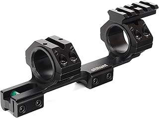 WINFREE 1 inch 30mm Scope Rings Medium Profile Cantilever Dual Rings Black with top Rails for 11mm Dovetail Rail - WINFREE