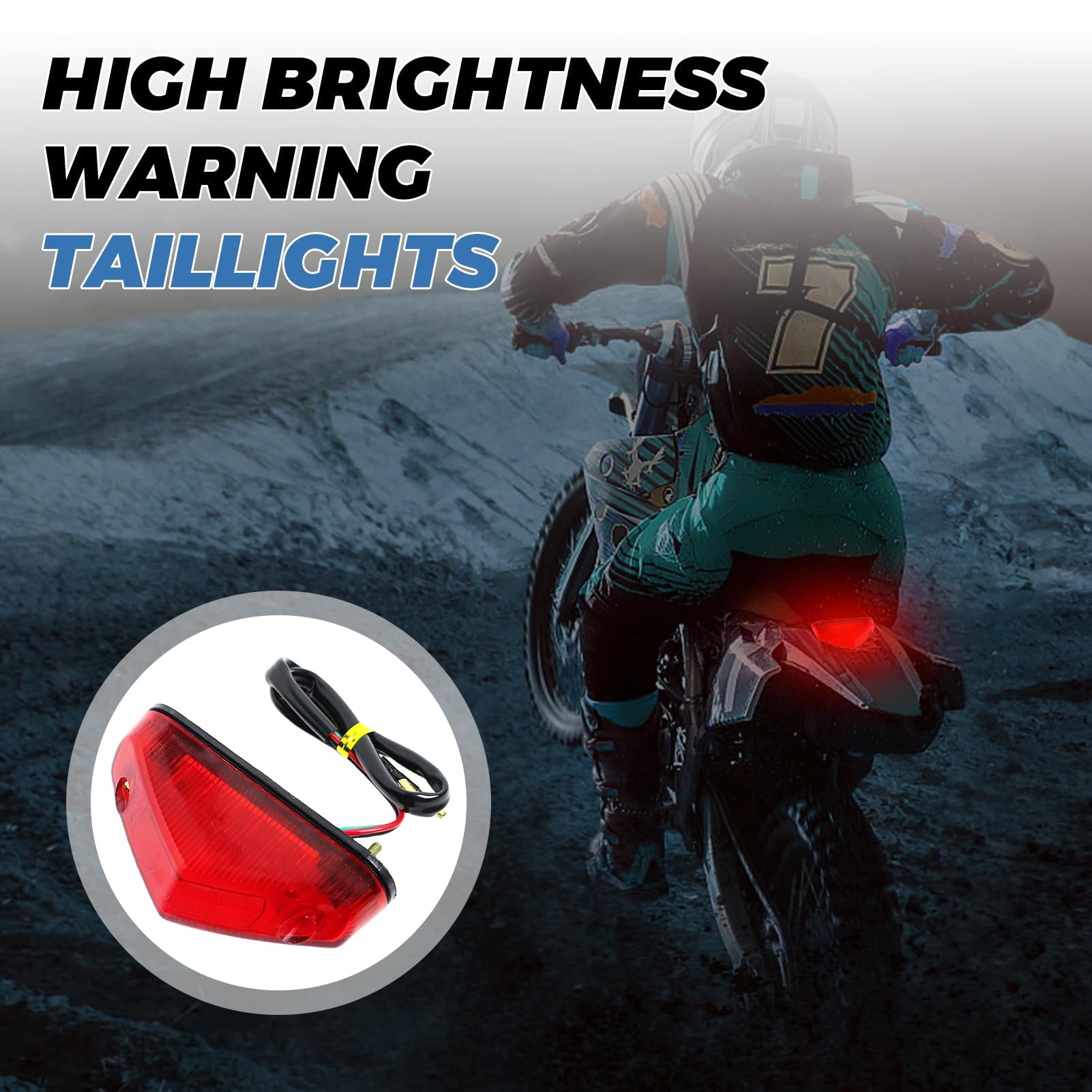 Luz Trasera de Freno de Motocicleta, Luz de Freno Trasera Moto 12V, Luz Trasera de Motocicleta Con Led, Luz Frenado Led para Motos Motocicletas ATV Dirt Bike Scooter