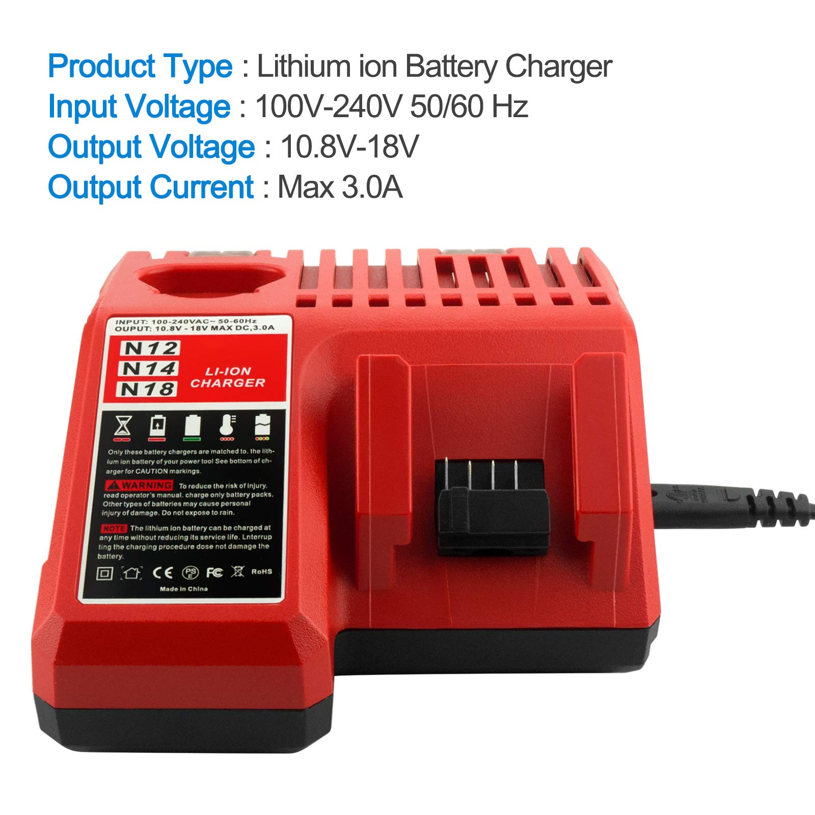 Shentec Caricabatterie Li-ion 18V compatibile con la batteria Bosch 18V Shentec Caricabatterie Li-ion 18V compatibile con la batteria Bosch 18V