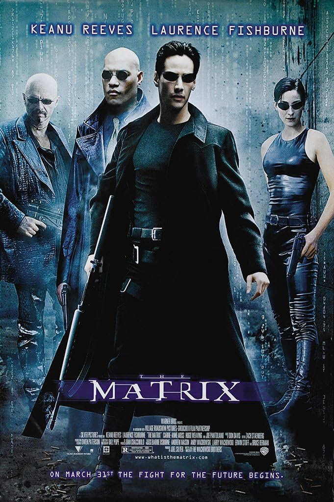 "The Matrix" Movie Poster (1999, The Wachowski Brothers, Keanu Reeves, Laurence Fishburne, Carrie-Anne Moss) [A2 Size 42.0 x 59.4 cm, 16.53 x 23.39 inches]