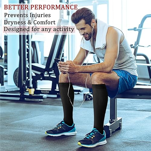 Miniatura 45 de CHARMKING Compression Socks for Women & Men Circulation (8 Pairs) 15-20 mmHg is Best Support for Athletic Running,Cycling