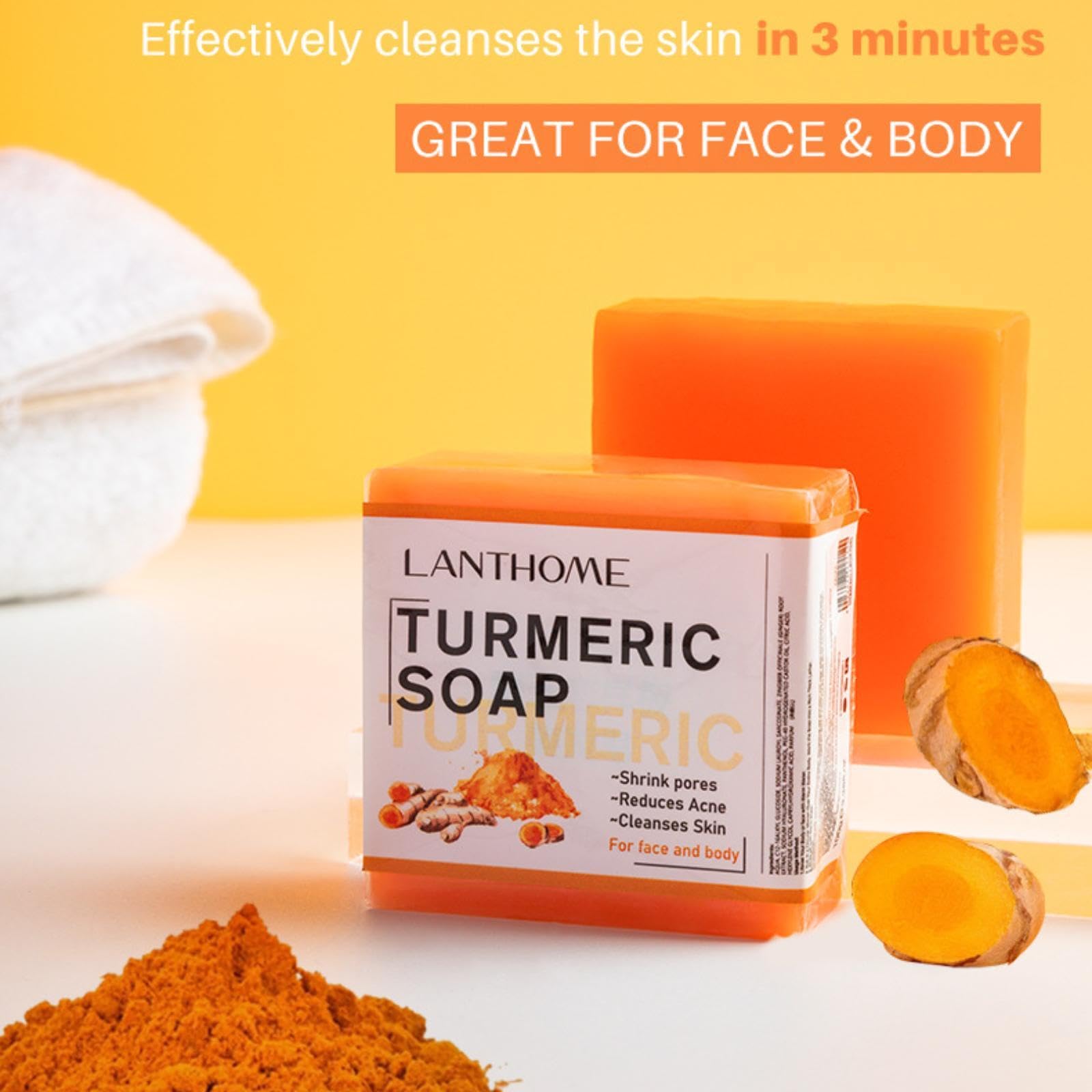 MKNZOME Turmeric Skincare Set, 5Pcs Skin Care Pamper Gifts for Women Skin Care Sets & Kits Facial Kit with Turmeric Cream - Image 4