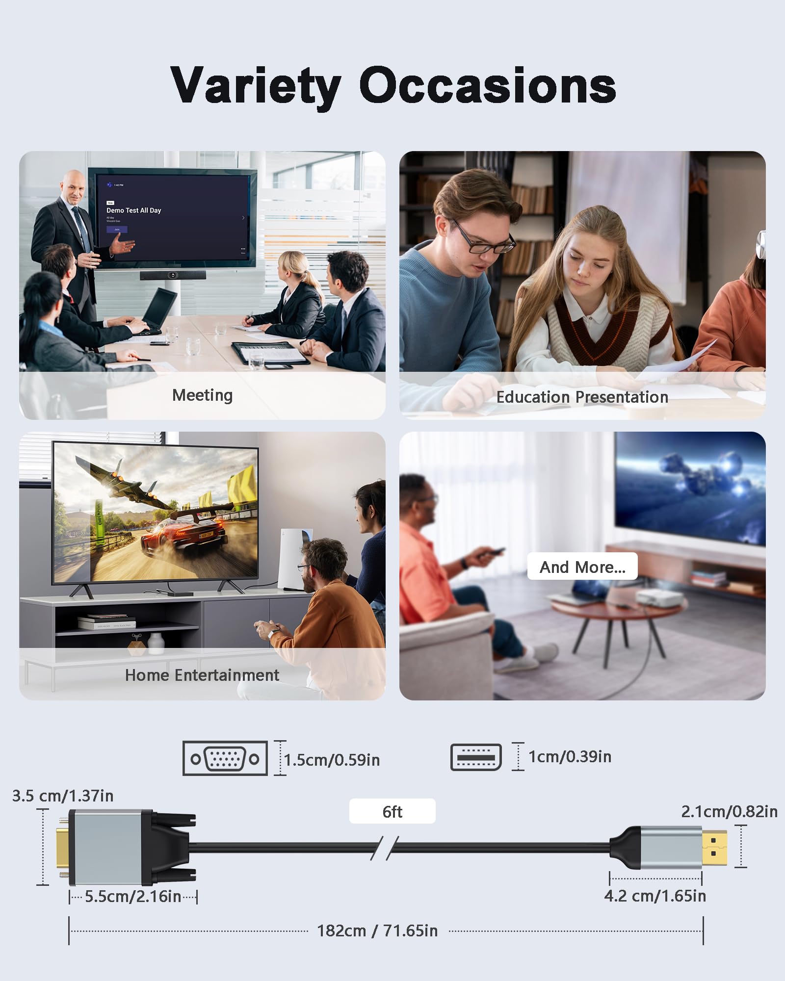 DisplayPort do VGA 6ft kabel DisplayPort do VGA 6 stóp Adapter VGA do Displayport DP na VGA męski do męskiego pozłacanego aluminium do komputera monitora telewizora kompatybilny z Lenovo,