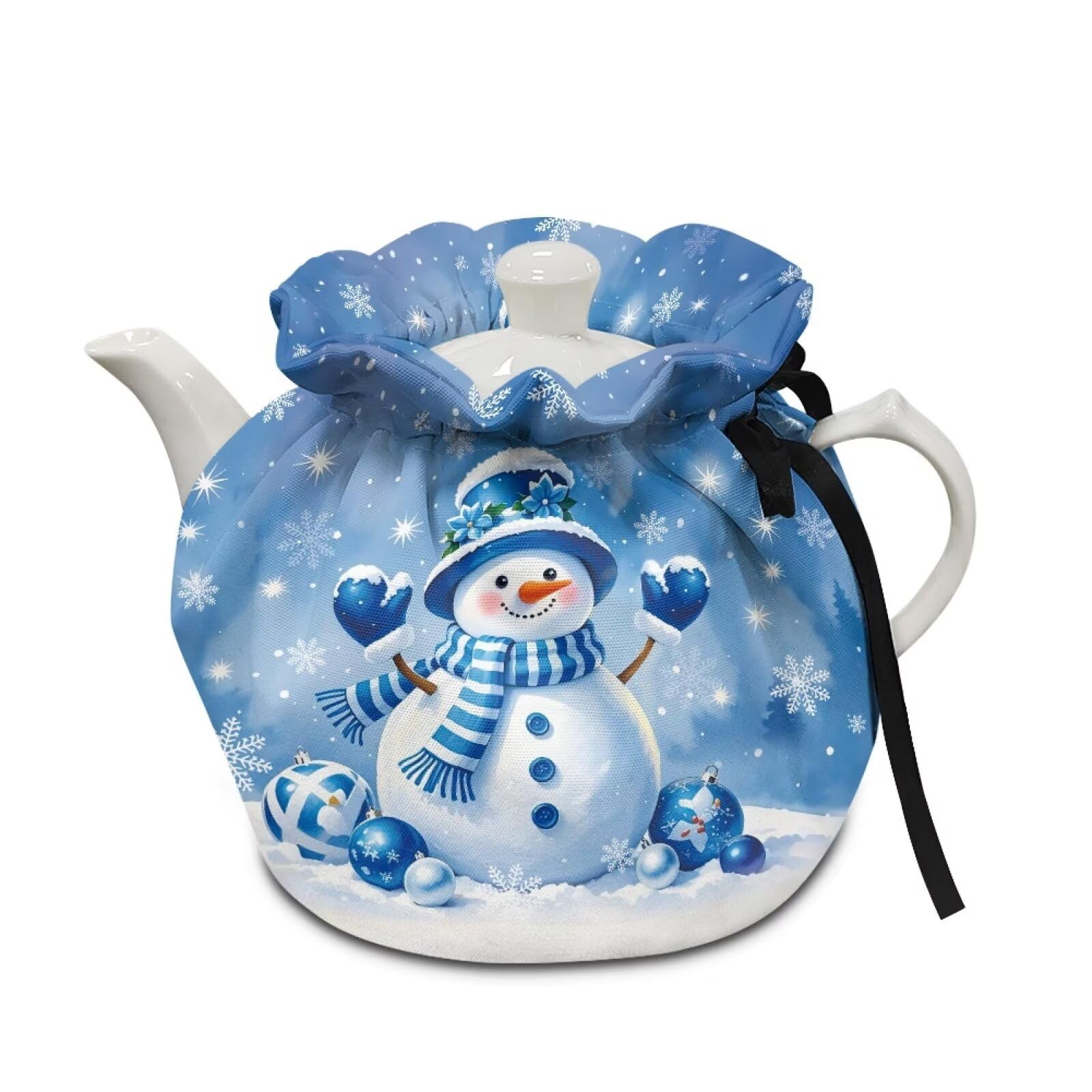 Snowman Tea Cozy Insulated Rooster Print Kitchen Kettle Cover Farmhouse Tea Pot Dust Cover for Keeping Warm Teas Cosies Home Kitchen Christmas Decoration Gift for Friends